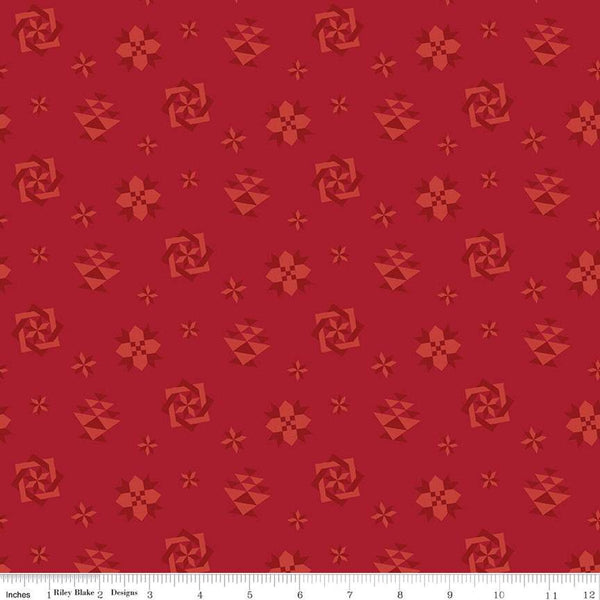 Spring Barn Quilts Quilt Blocks C14332 Red - Riley Blake Designs - PRINTED Blocks - Quilting Cotton Fabric