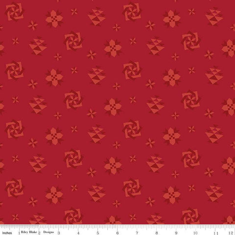 SALE Spring Barn Quilts Quilt Blocks C14332 Red - Riley Blake Designs - PRINTED Blocks - Quilting Cotton Fabric