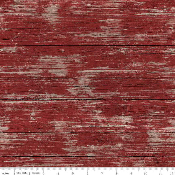 14" End of Bolt - Spring Barn Quilts Barnwood C14334 Red - Riley Blake Designs - Weathered Wood - Quilting Cotton Fabric