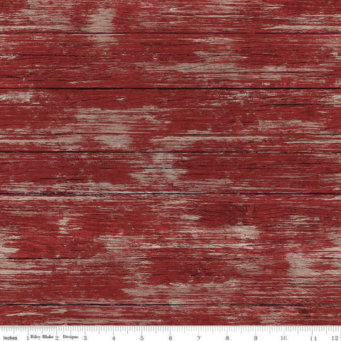 Spring Barn Quilts Barnwood C14334 Red - Riley Blake Designs - Weathered Wood - Quilting Cotton Fabric