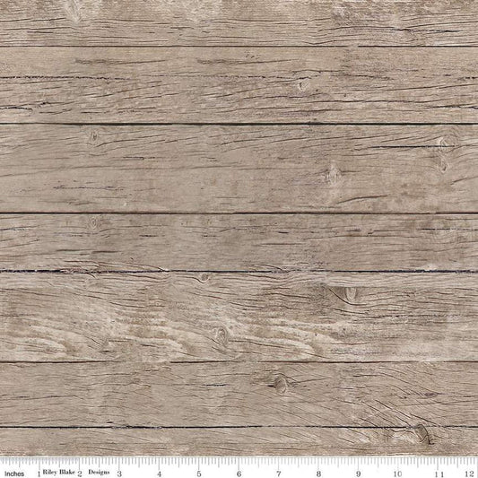 16" End of Bolt - Spring Barn Quilts Barnwood C14334 Tan - Riley Blake Designs - Weathered Wood - Quilting Cotton Fabric