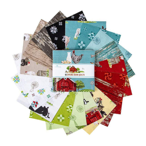 SALE Spring Barn Quilts Charm Pack 5" Stacker Bundle - Riley Blake Designs - 42 piece Precut Pre cut - Quilting Cotton Fabric