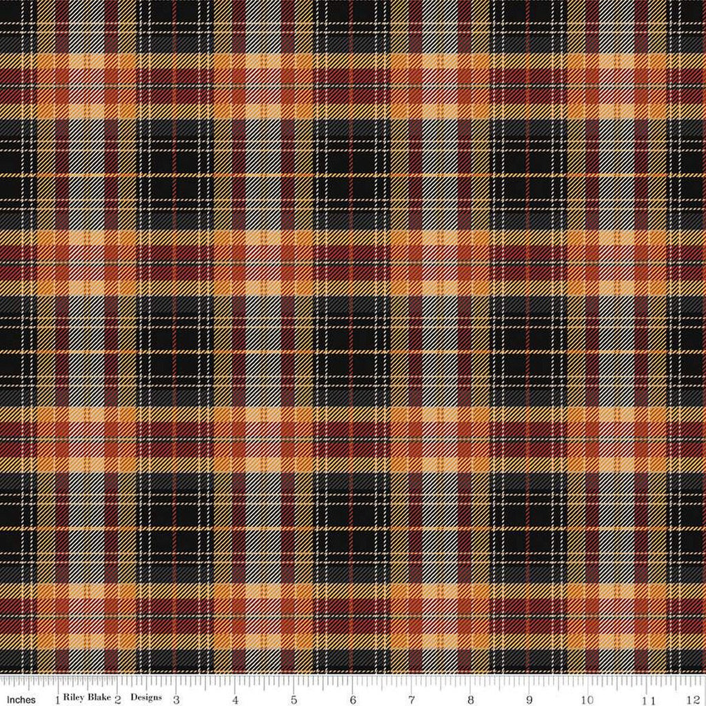 SALE John Wayne Courage Plaid C14303 Charcoal - Riley Blake Designs - Western - Quilting Cotton Fabric