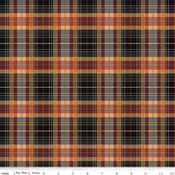 Fat Quarter End of Bolt Piece - John Wayne Courage Plaid C14303 Charcoal - Riley Blake - Western - Quilting Cotton Fabric - Licensed Product