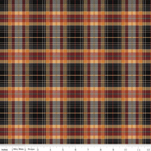 John Wayne Courage Plaid C14303 Charcoal - Riley Blake Designs - Western - Quilting Cotton Fabric - Licensed Product