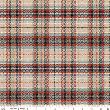 John Wayne Courage Plaid C14303 Sand - Riley Blake Designs - Western - Quilting Cotton Fabric - Licensed Product