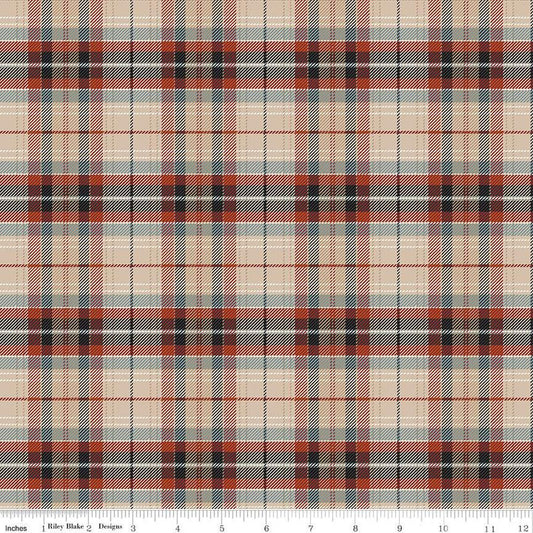 John Wayne Courage Plaid C14303 Sand - Riley Blake Designs - Western - Quilting Cotton Fabric - Licensed Product