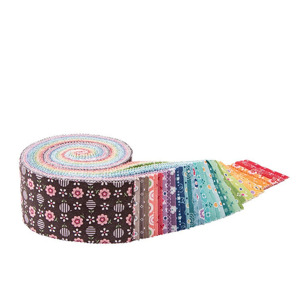 SALE Bee Dots 2.5 Inch Rolie Polie Jelly Roll 40 pieces - Riley Blake-Precut Pre cut Bundle - Lori Holt - Cotton Fabric