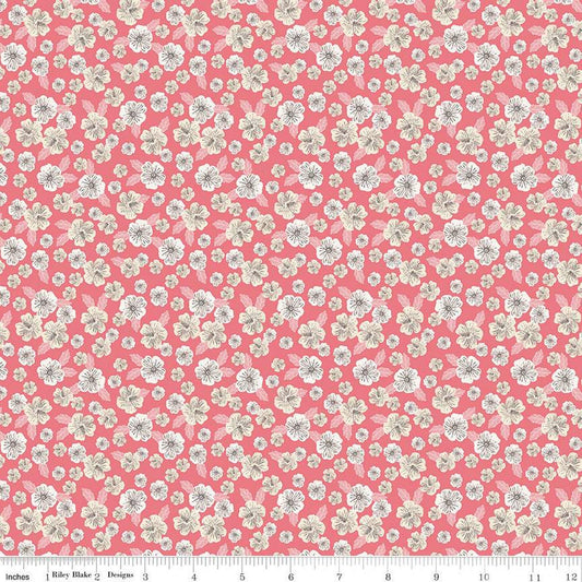 SALE Floral Gardens Blossoms C14363 Pink - Riley Blake Designs - Floral Flowers - Quilting Cotton Fabric