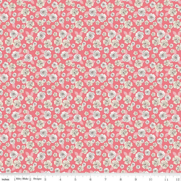 SALE Floral Gardens Blossoms C14363 Pink - Riley Blake Designs - Floral Flowers - Quilting Cotton Fabric