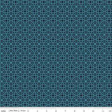 SALE Floral Gardens Garden Tile C14364 Midnight - Riley Blake Designs - Geometric - Quilting Cotton Fabric