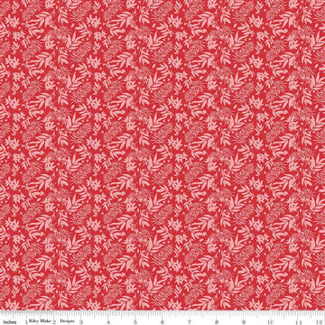 SALE Floral Gardens Leaves C14365 Red - Riley Blake Designs - Leaf Sprigs - Quilting Cotton Fabric
