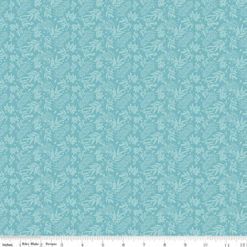 SALE Floral Gardens Leaves C14365 Sky - Riley Blake Designs - Leaf Sprigs - Quilting Cotton Fabric