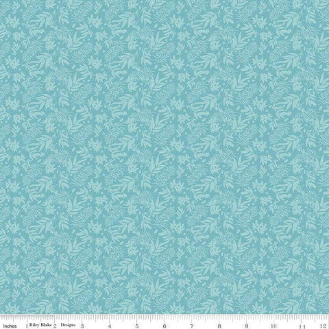 Floral Gardens Leaves C14365 Sky - Riley Blake Designs - Leaf Sprigs - Quilting Cotton Fabric