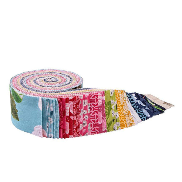 SALE Floral Gardens 2.5 Inch Rolie Polie Jelly Roll 40 pieces - Riley Blake - Precut Pre cut Bundle - Floral - Quilting Cotton Fabric