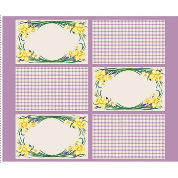 SALE Monthly Placemats 2 April Placemat Panel PD13926 - Riley Blake Designs - DIGITALLY PRINTED Floral Checks - Quilting Cotton Fabric