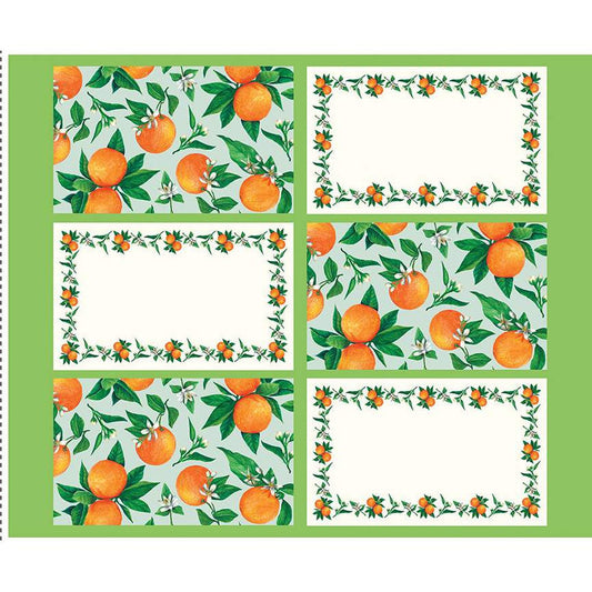 SALE Monthly Placemats 2 June Placemat Panel PD13930 - Riley Blake Designs - DIGITALLY PRINTED Oranges - Quilting Cotton Fabric