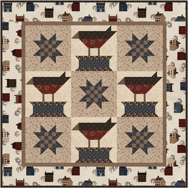 SALE Robbin Bobbin Quilt PATTERN P197 by Karen Walker - Riley Blake Designs - INSTRUCTIONS Only - Pieced Birds Stars