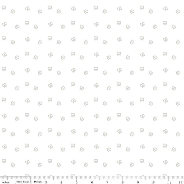 SALE Lights On Pretzel C14477 - Riley Blake Designs - White-on-White Pretzels - Quilting Cotton Fabric