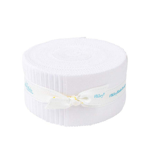 SALE Lights On 2.5 Inch Rolie Polie Jelly Roll 40 pieces - Riley Blake - White-on-White - Precut Pre cut Bundle - Quilting Cotton Fabric