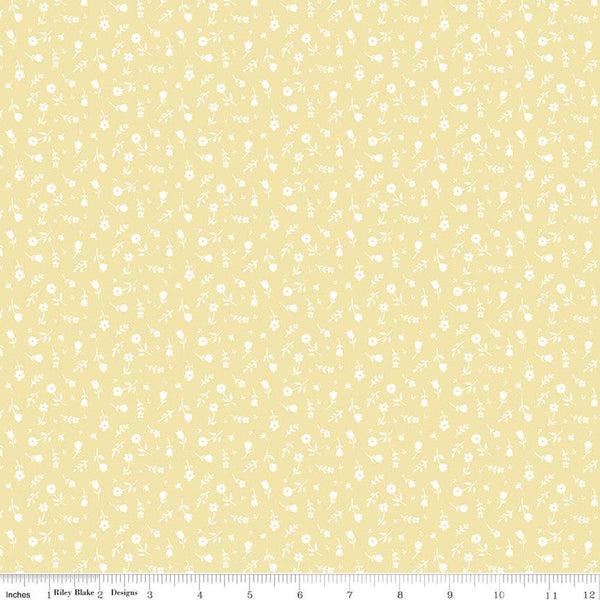 Bunny Trail Ditsy C14255 Sunshine by Riley Blake Designs - Easter Floral Flowers - Quilting Cotton Fabric