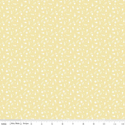 SALE Bunny Trail Ditsy C14255 Sunshine by Riley Blake Designs - Easter Floral Flowers - Quilting Cotton Fabric