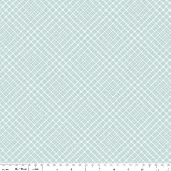 Bunny Trail Plaid C14256 Powder by Riley Blake Designs - Easter Small Diagonal Plaid - Quilting Cotton Fabric