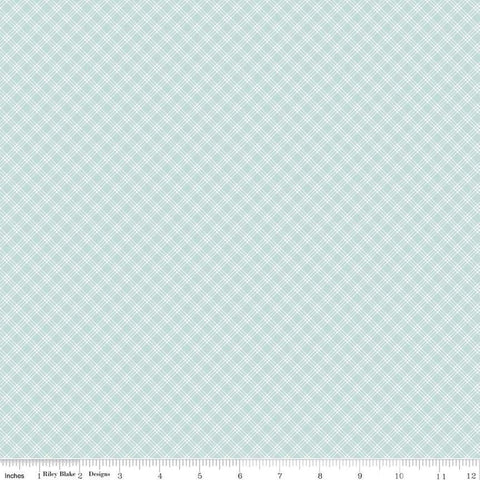 SALE Bunny Trail Plaid C14256 Powder by Riley Blake Designs - Easter Small Diagonal Plaid - Quilting Cotton Fabric