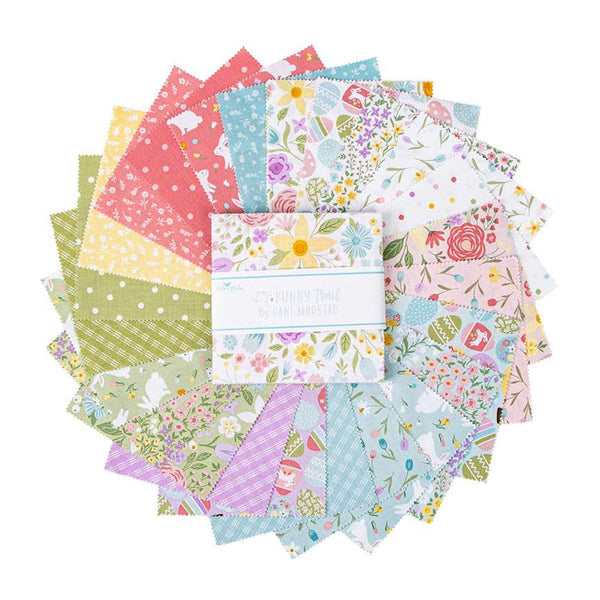 Bunny Trail Charm Pack 5" Stacker Bundle - Riley Blake Designs - 42 piece Precut Pre cut - Easter - Quilting Cotton Fabric