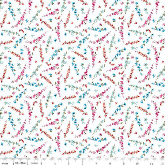 SALE Poppies & Plumes Stems C14293 Multi - Riley Blake Designs - Floral Flowers - Quilting Cotton Fabric