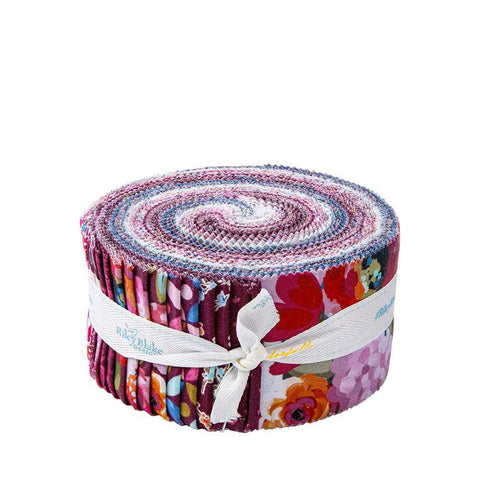 SALE Poppies and Plumes 2.5 Inch Rolie Polie Jelly Roll 40 pieces - Riley Blake Designs - Precut Pre cut Bundle - Quilting Cotton Fabric