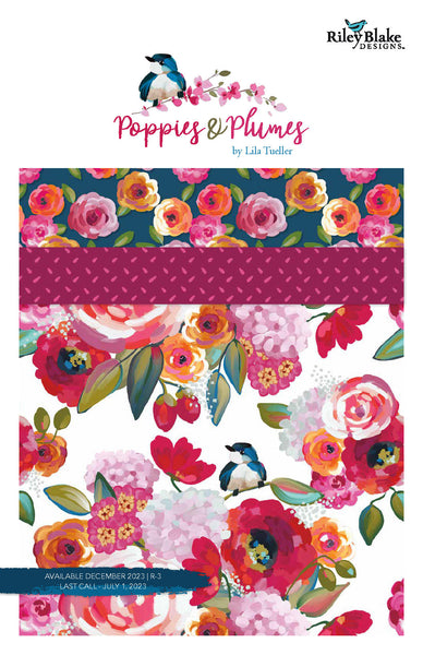 SALE Poppies and Plumes Layer Cake 10" Stacker Bundle - Riley Blake Designs - 42 piece Precut Pre cut - Quilting Cotton Fabric