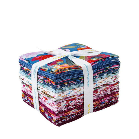 SALE Poppies and Plumes Fat Quarter Bundle 21 pieces - Riley Blake Designs - Pre cut Precut - Quilting Cotton Fabric