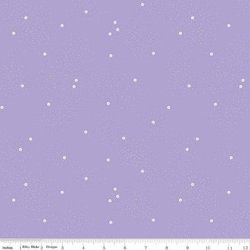 Fat Quarter End of Bolt - CLEARANCE Dainty Daisy C665 Lilac by Riley Blake Designs - Floral Flowers Pin Dots - Quilting Cotton Fabric