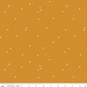 11" End of Bolt - SALE Dainty Daisy C665 Butterscotch - Riley Blake Designs - Floral Flowers Pin Dots - Quilting Cotton Fabric