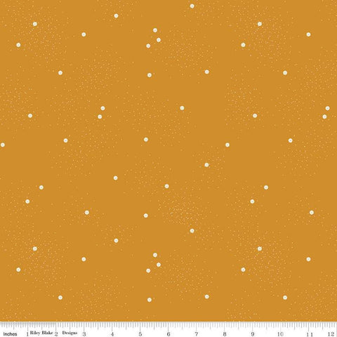 SALE Dainty Daisy C665 Butterscotch by Riley Blake Designs - Floral Flowers Pin Dots - Quilting Cotton Fabric