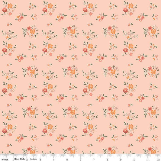 12" End of Bolt - DEAL Spring's in Town Bouquets C14213 Blush - Riley Blake Designs - Floral Flowers - Quilting Cotton Fabric