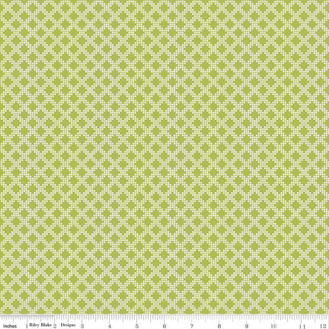 SALE Spring's in Town Diamonds C14216 Green - Riley Blake Designs - Diagonal Grid Geometric - Quilting Cotton Fabric