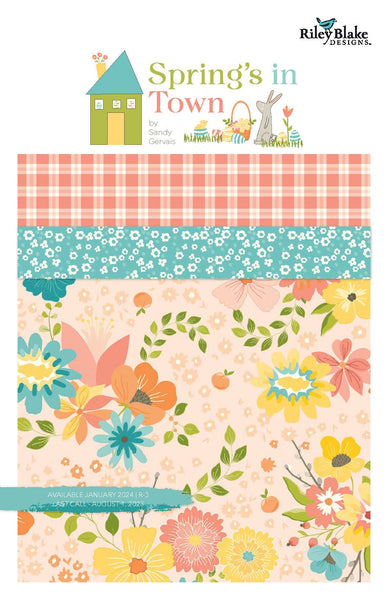 Spring's in Town Charm Pack 5" Stacker Bundle - Riley Blake Designs - 42 piece Precut Pre cut - Spring - Quilting Cotton Fabric