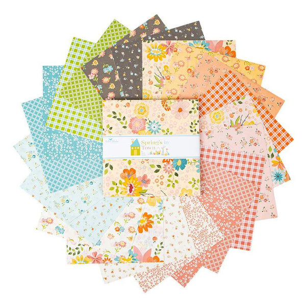 SALE Spring's in Town Layer Cake 10" Stacker Bundle - Riley Blake Designs - 42 piece Precut Pre cut - Spring - Quilting Cotton Fabric