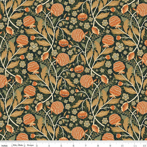 The Old Garden William C14231 Chive by Riley Blake Designs - Floral Flowers - Quilting Cotton Fabric