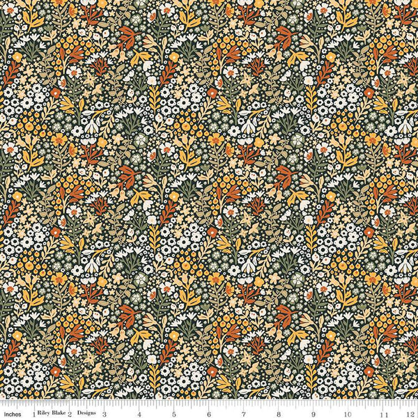 SALE The Old Garden Arthur C14233 Chive by Riley Blake Designs - Floral Flowers - Quilting Cotton Fabric