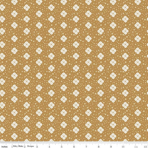The Old Garden Alexandre C14234 Gold by Riley Blake Designs - Floral Flowers - Quilting Cotton Fabric