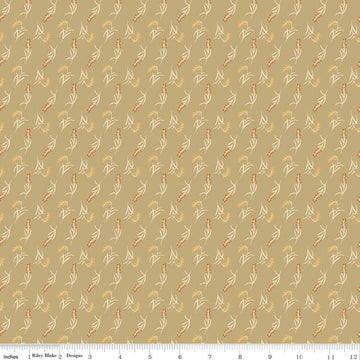 23" End of Bolt - The Old Garden Valley C14235 Oat by Riley Blake Designs - Floral Flowers - Quilting Cotton Fabric