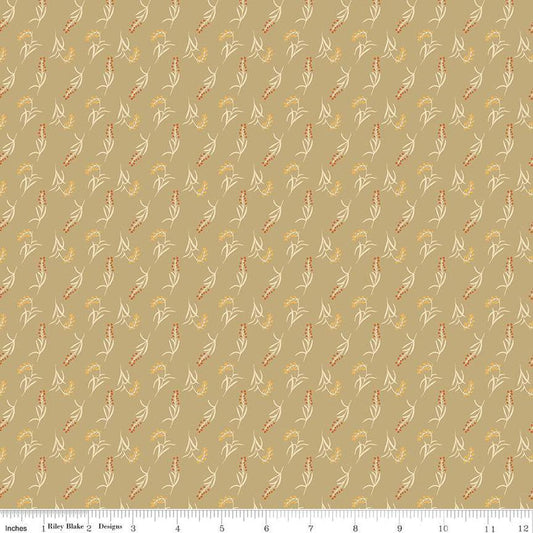 23" End of Bolt - The Old Garden Valley C14235 Oat by Riley Blake Designs - Floral Flowers - Quilting Cotton Fabric
