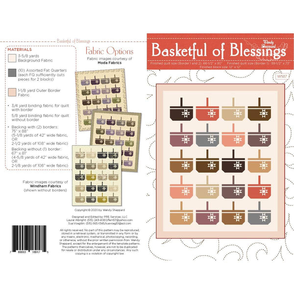 SALE Basketful of Blessings Quilt PATTERN P180 by Wendy Sheppard - Riley Blake Designs - INSTRUCTIONS Only - Pieced Fat Quarter Friendly