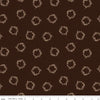 SALE Huckleberry Saltbox Wreaths C14351 Brown - Riley Blake Designs - Quilting Cotton Fabric