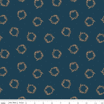CLEARANCE Huckleberry Saltbox Wreaths C14351 Independence - Riley Blake Designs - Quilting Cotton Fabric