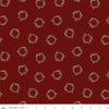 Fat Quarter End of Bolt - SALE Huckleberry Saltbox Wreaths C14351 Mahogany - Riley Blake Designs - Quilting Cotton Fabric