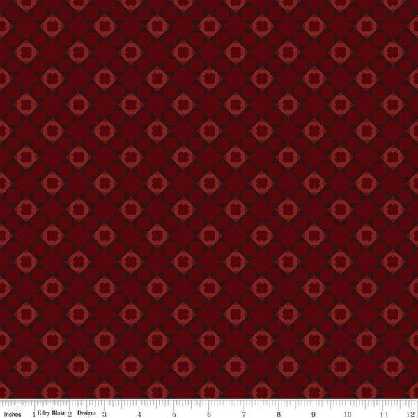 SALE Huckleberry Saltbox Tile C14352 Mahogany - Riley Blake Designs - Geometric Tone-on-Tone - Quilting Cotton Fabric